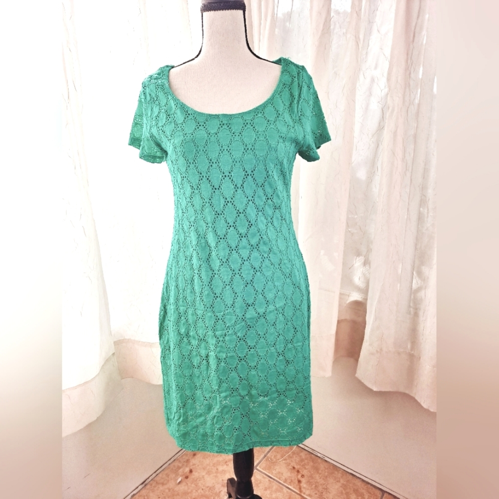 Chic Green Lace Dress. Size Large,  never worn.